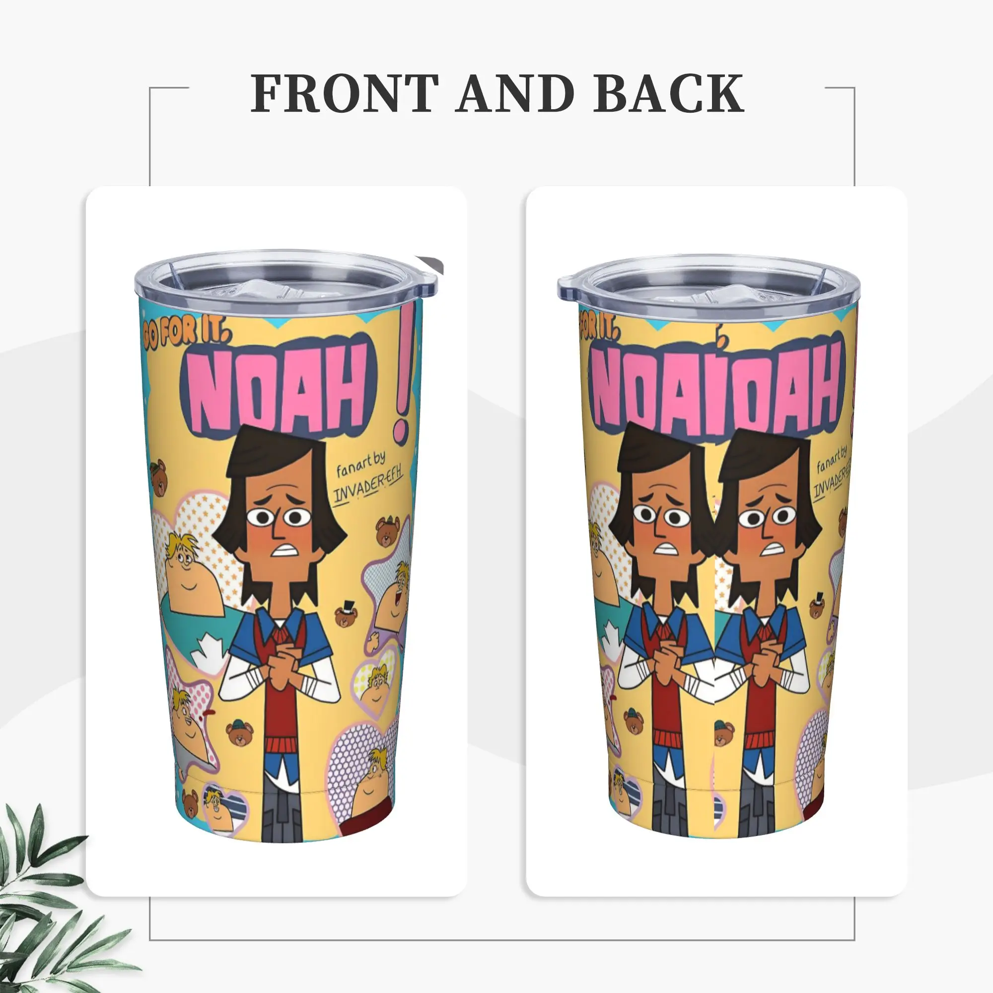 Go for it  Noah Totals Dramas  Insulated Tumbler with Straws Lid  Vacuum Coffee Mugs Double Wall Bottle Cup, 20oz