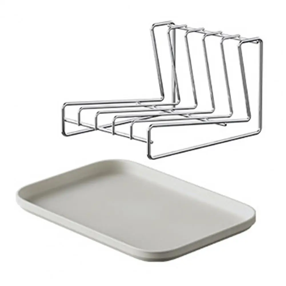 No Assembly Utensil Rack Stainless Steel Dish Draining Rack with Cutting Board Holder Kitchen Sink Organizer Countertop for Home