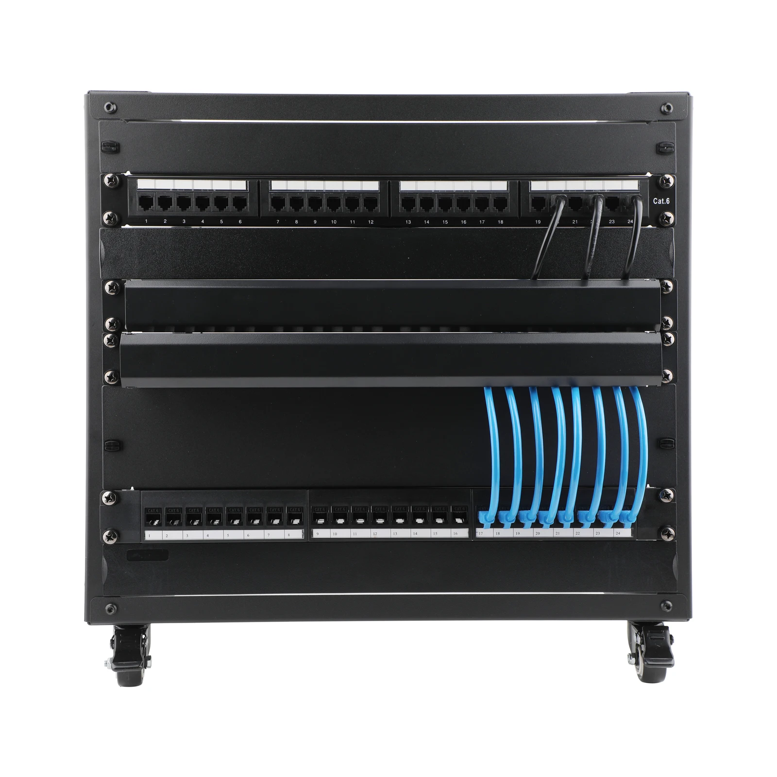 

1/2/4 шт. 1U 19-дюймовый металлический органайзер для кабелей в серверную стойку на 12/24/48 портов, простая сборка