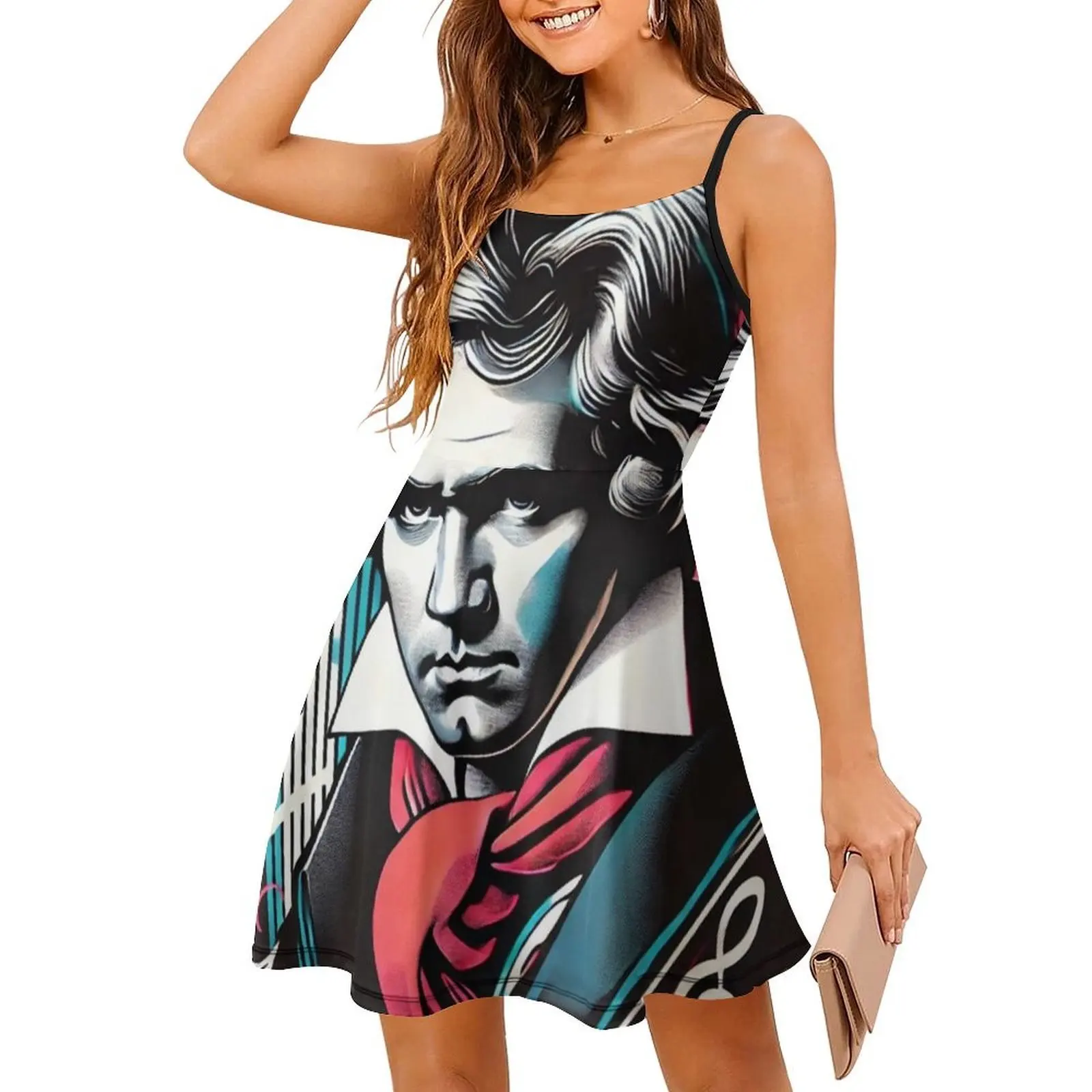 Ludwig Van Beethoven-Amanti della musica Hip Hop Streetwear da donna Abito con stampa grafica Party Club Wear Beethoven Musica classica