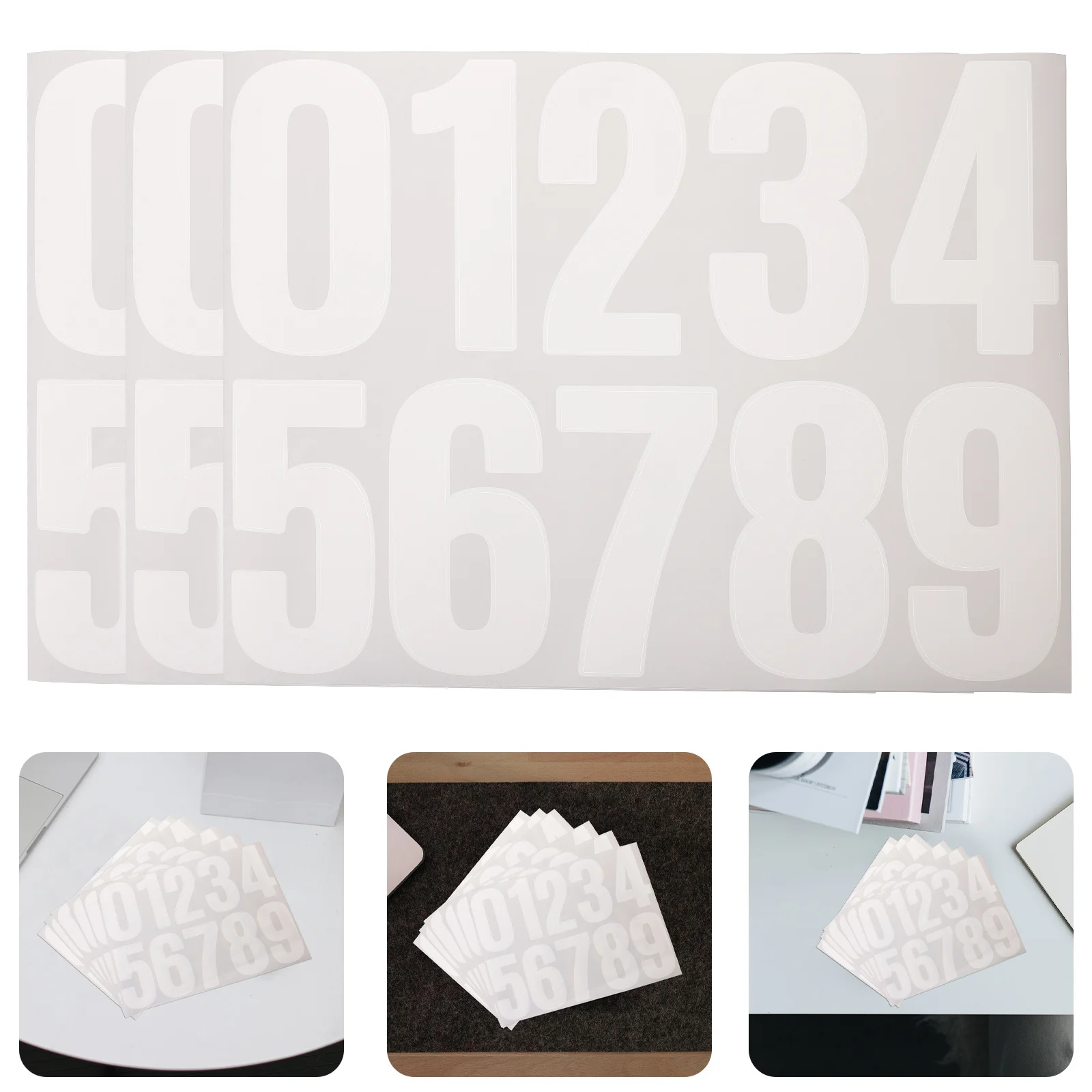 6 Blatt Zahlenaufkleber, selbstklebende Aufkleber für Briefkasten, Adressschilder, Mülleimer, DIY-Zahlen, große Etiketten, Fenster