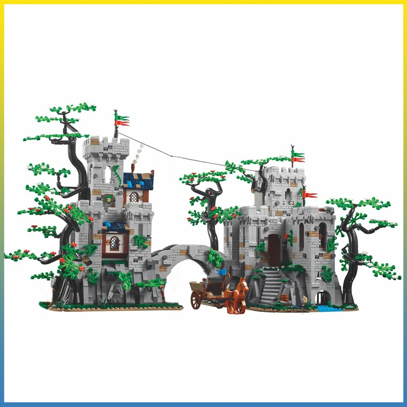 

НОВЫЙ MOC 3396 шт., европейская средневековая лесная модель «сделай сам», креативные идеи, вид на улицу, детская игрушка, подарок на день рождения, блоки, кирпичи