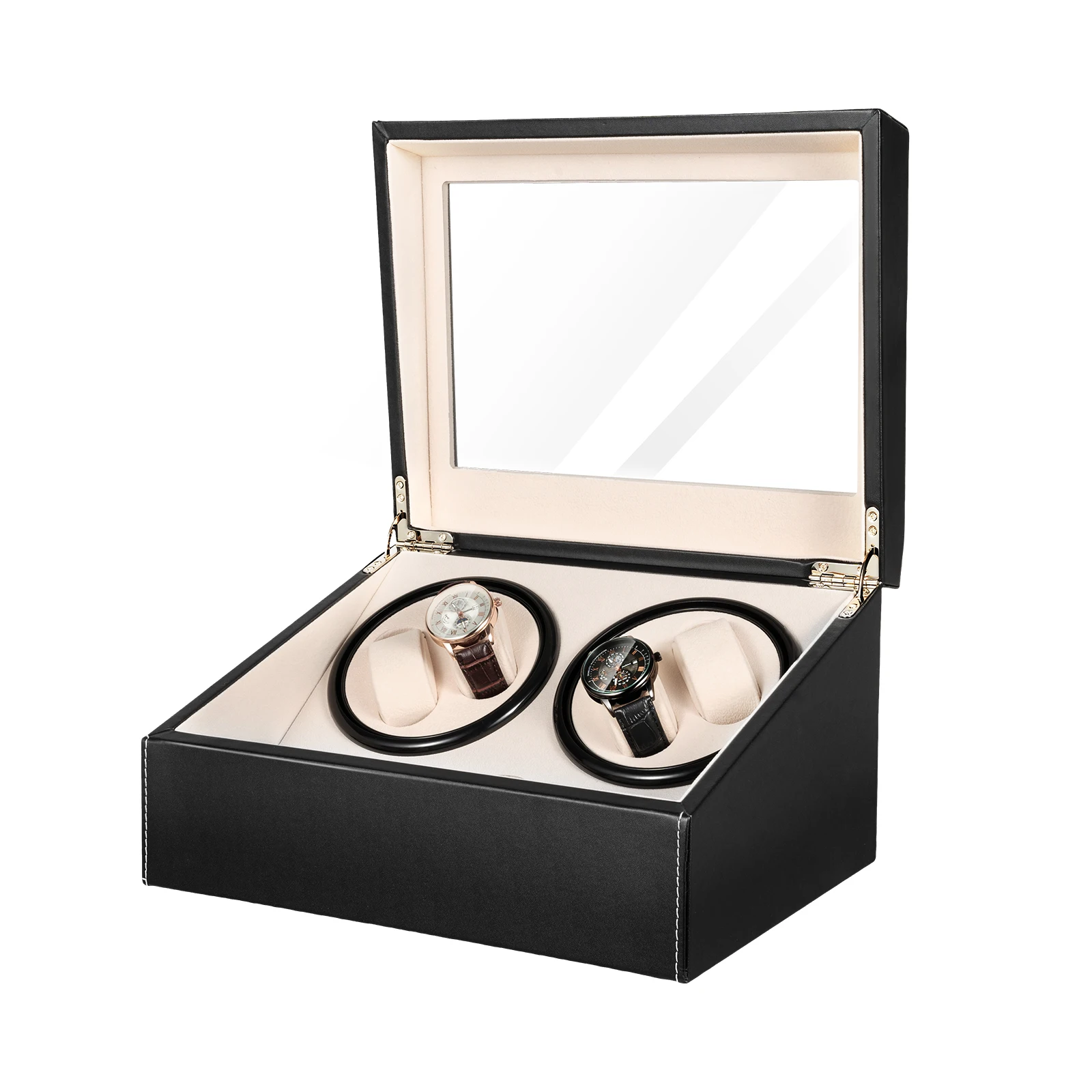 4+6 Watch Winder Automatische horloges Shaker PU-leer Mechanische horlogedoos Horloge-sieraden Display Box Opbergdoos