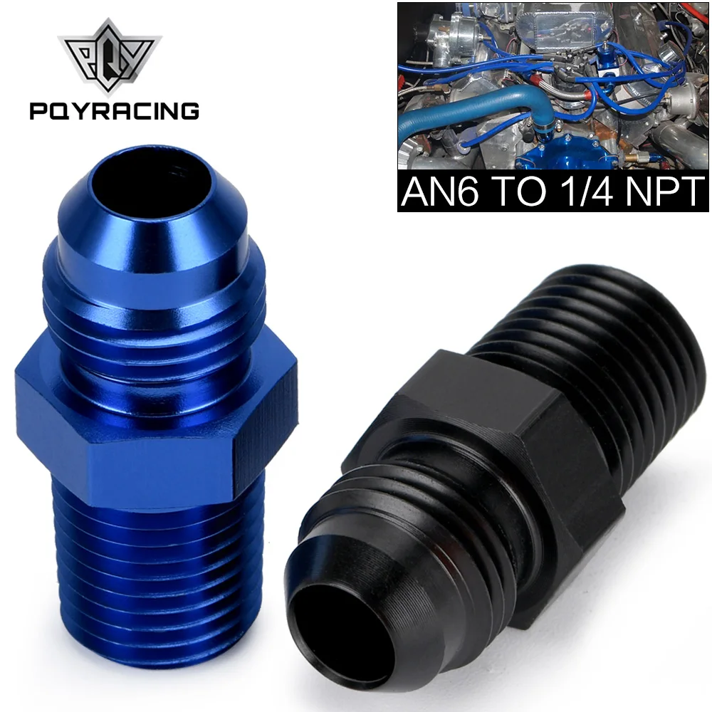 PQY - AN6 to 1/4 NPT Straight Adapter Flare Fitting Auto Hose Fitting Male PQY-SL816-06-04-011