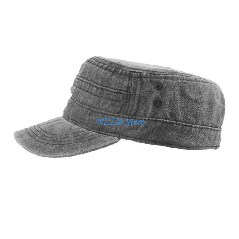 

T21F Wash Cotton Baseball Cap Distressed Color Adjustable Design Men Fashion Flat Hat