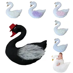 Fotografia recém-nascido adereços animais de pelúcia boneca cisne posando travesseiro almofada do bebê photoshoot estúdio acessórios bebês lembranças esteira