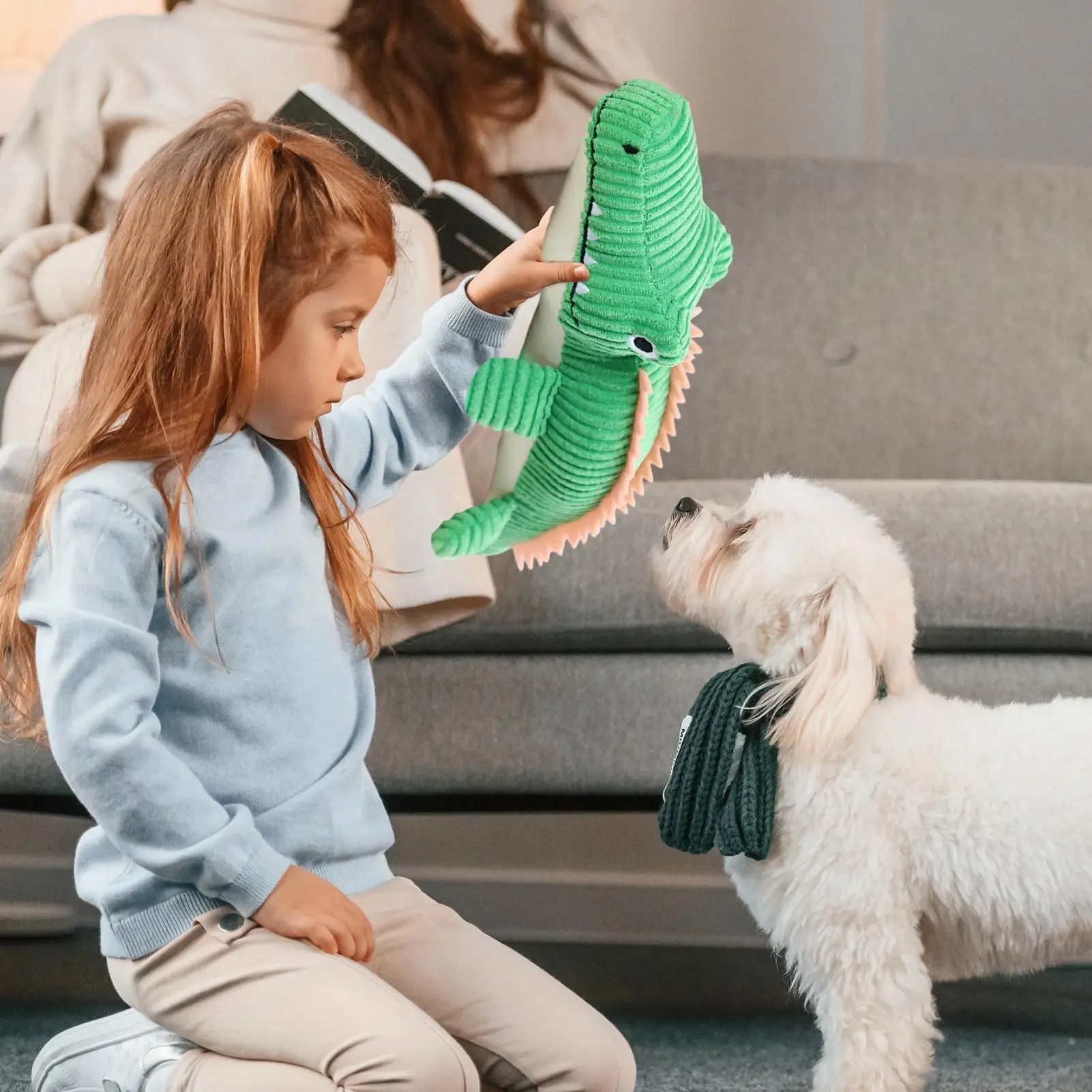 

Plush Dog Toy Cute Crocodile Squeaky Plush Pet Toys Tough Interactive Chewers Stuffed Animals Soft Pet Accessories For Puppies