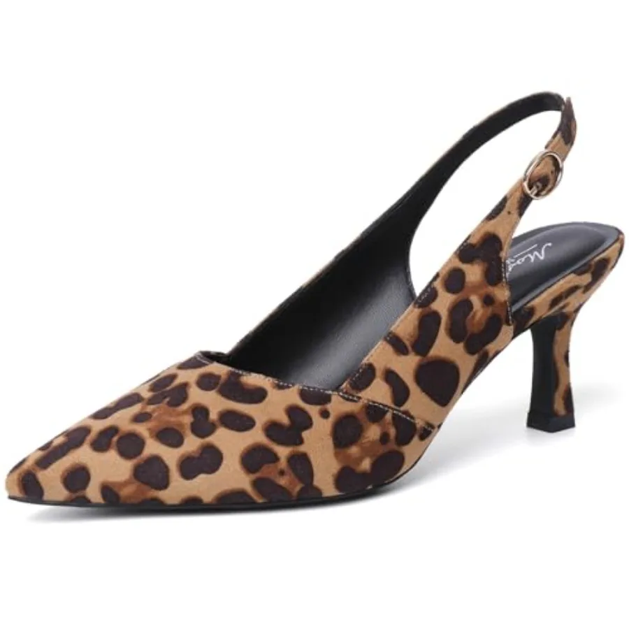 

Mostrin Kitten Heels for Women Slingback Pointed Closed Toe Heels Women's Pumps Shoes for Wedding, Party, Commuting