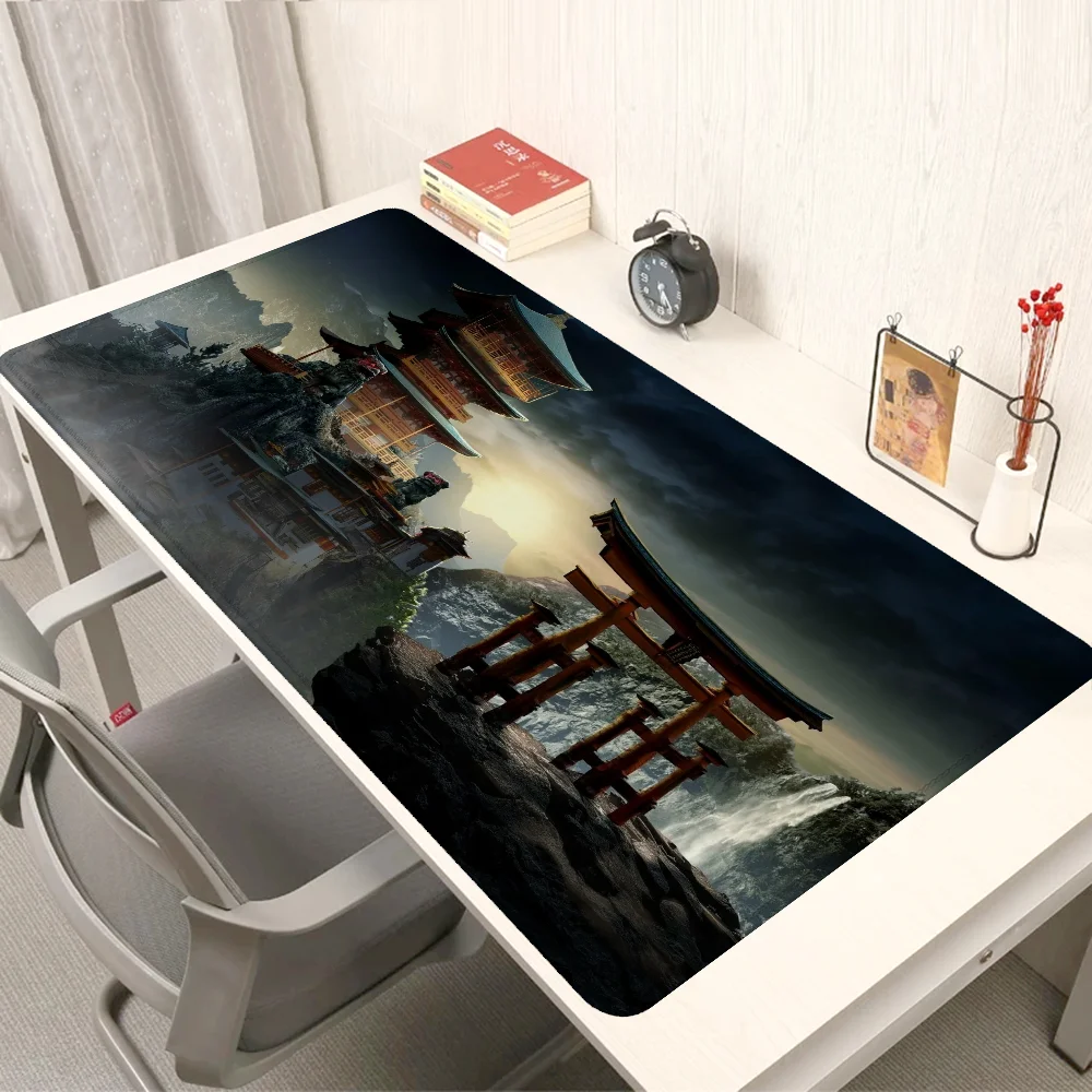 Oriental Painting Computer Table Desk Mat Gamer Accessories Keyboard Pad Mouse Pad With Backlight Pc Gaming Computers Deskpad