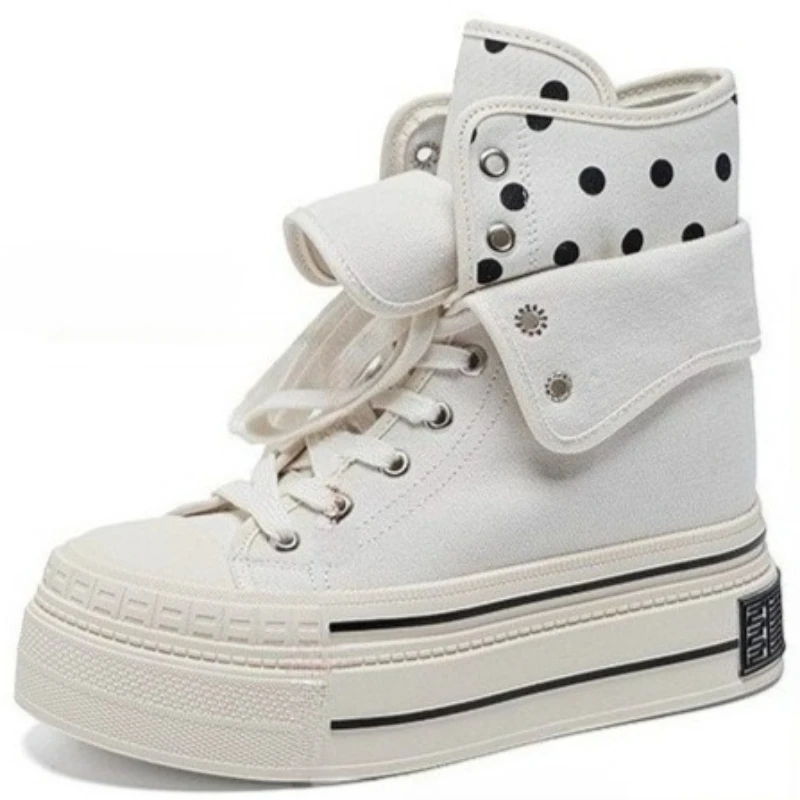 2026 New Fresh Women Canvas Shoes High Top Female Students School Black Sneakers Middle Cut Comforable Summer Casual Shoes
