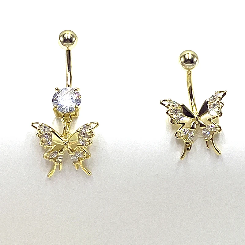 Anel de umbigo borboleta simples para mulheres meninas moda umbigo anéis piercing de barriga jóias de aço inoxidável anéis de umbigo