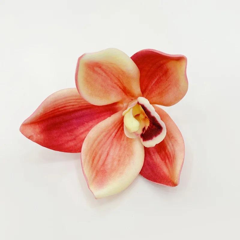 30 Stück Künstliche Silikon-Baumwoll-Cymbidium-Blütenköpfe DIY Geschenkbox Hochzeitsdekoration Blumenarrangement Geburtstagsfeier Heim-Orchideen – Detail 6