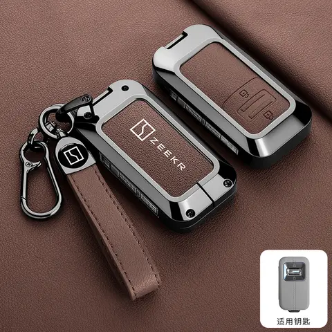 Zeekr Key Case Zeekr 001 9X 2026 alcantara Keychain Zinc Alloy Leather Car Smart Key Case Car Key Case Keychain Accessories