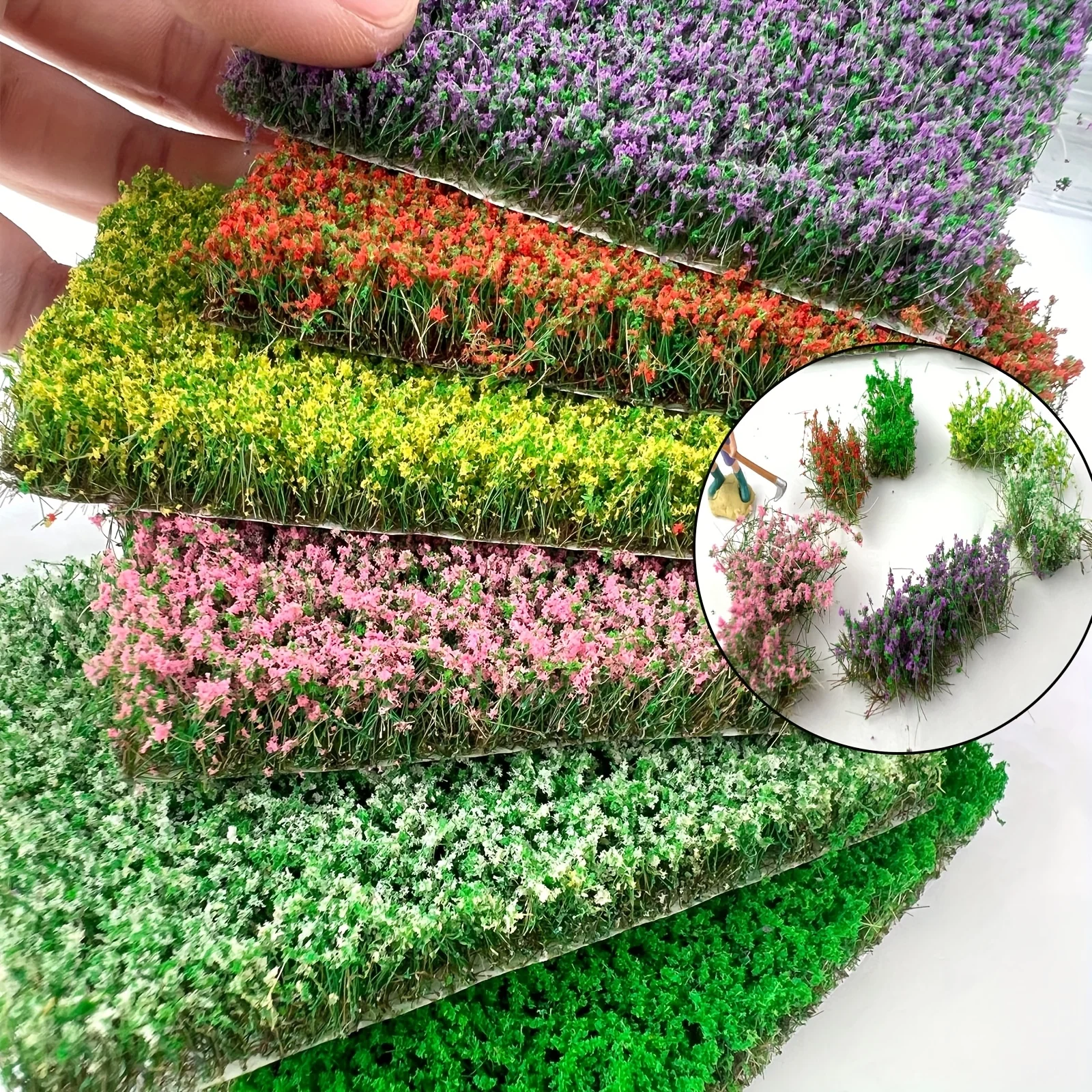 10MM Artificial Flower Cluster Vegetation Group Tearable Grass Tufts Model DIY Train Landscape Military Wargame Scene Layout 1Pc
