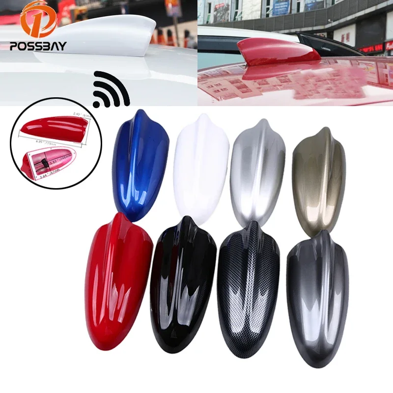 POSSBAY Car Shark Fin Antennas Auto Radio Antenna Aerials Roof Decoration for BMW Audi VW Polo Ford Nissan FM Signal Amplifier