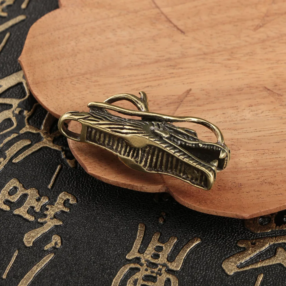 Creative Hand-made Brass Solid Zodiac Faucet Old Brass Keychain Pendant Vintage Gift Tiktok The Same Style