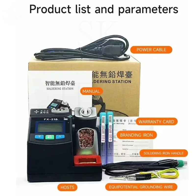 

FX-210 Intelligent T210 Soldering Station XZZ with 3 OEM JBC Solder Iron Tips for PCB BGA Precision Welding T210 Rework Station