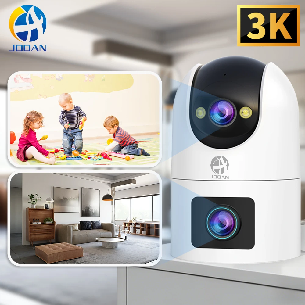 

Jooan 3K HD IP Camera Outdoor PTZ Camera Dual Lens AI Auto Tracking CCTV camera Audio Video Home Surveillance Camera