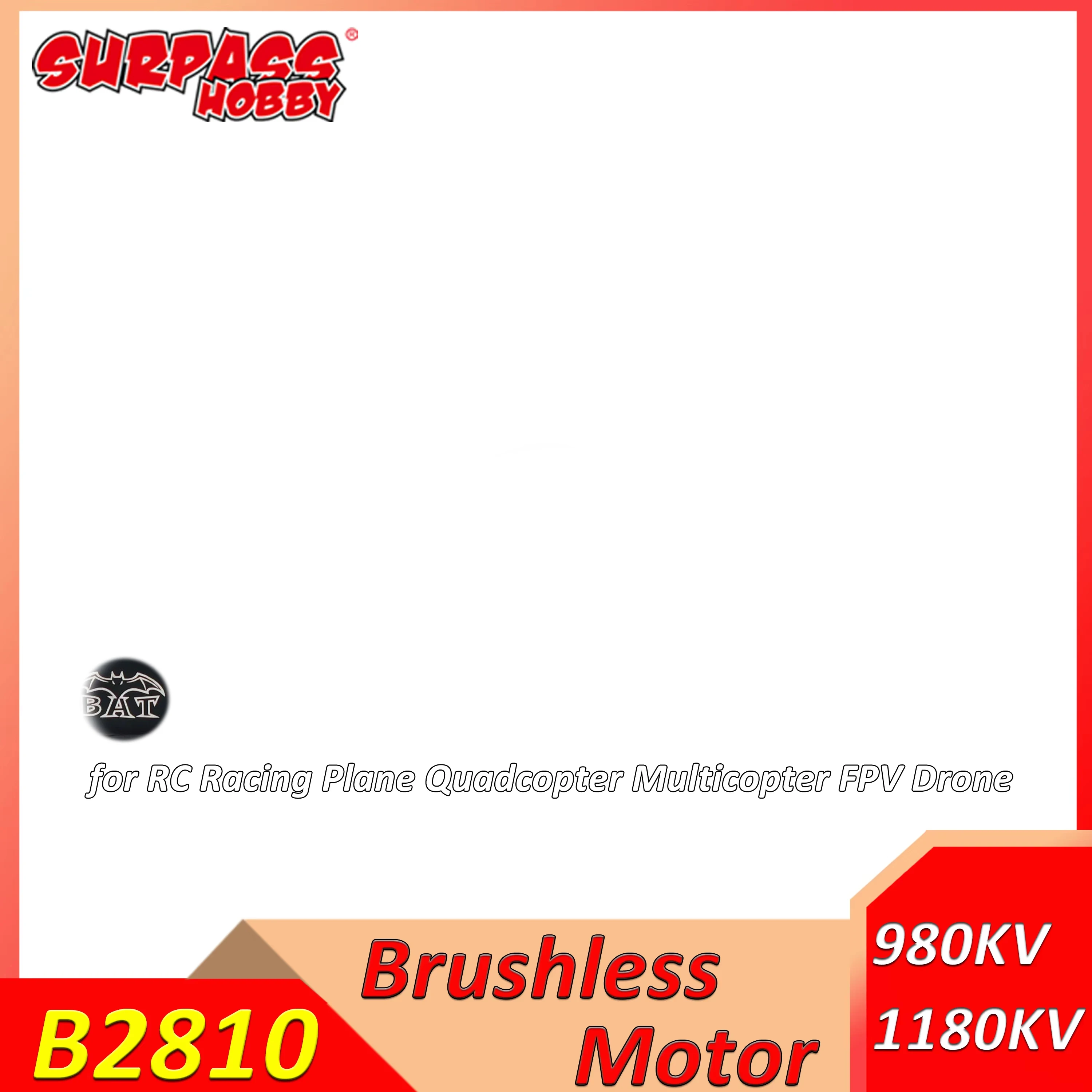 Surpass Hobby B2810 980KV 1180KV Brushless Motor Outrunner for RC Racing Plane Quadcopter Multicopter FPV Drone Model Toy Parts