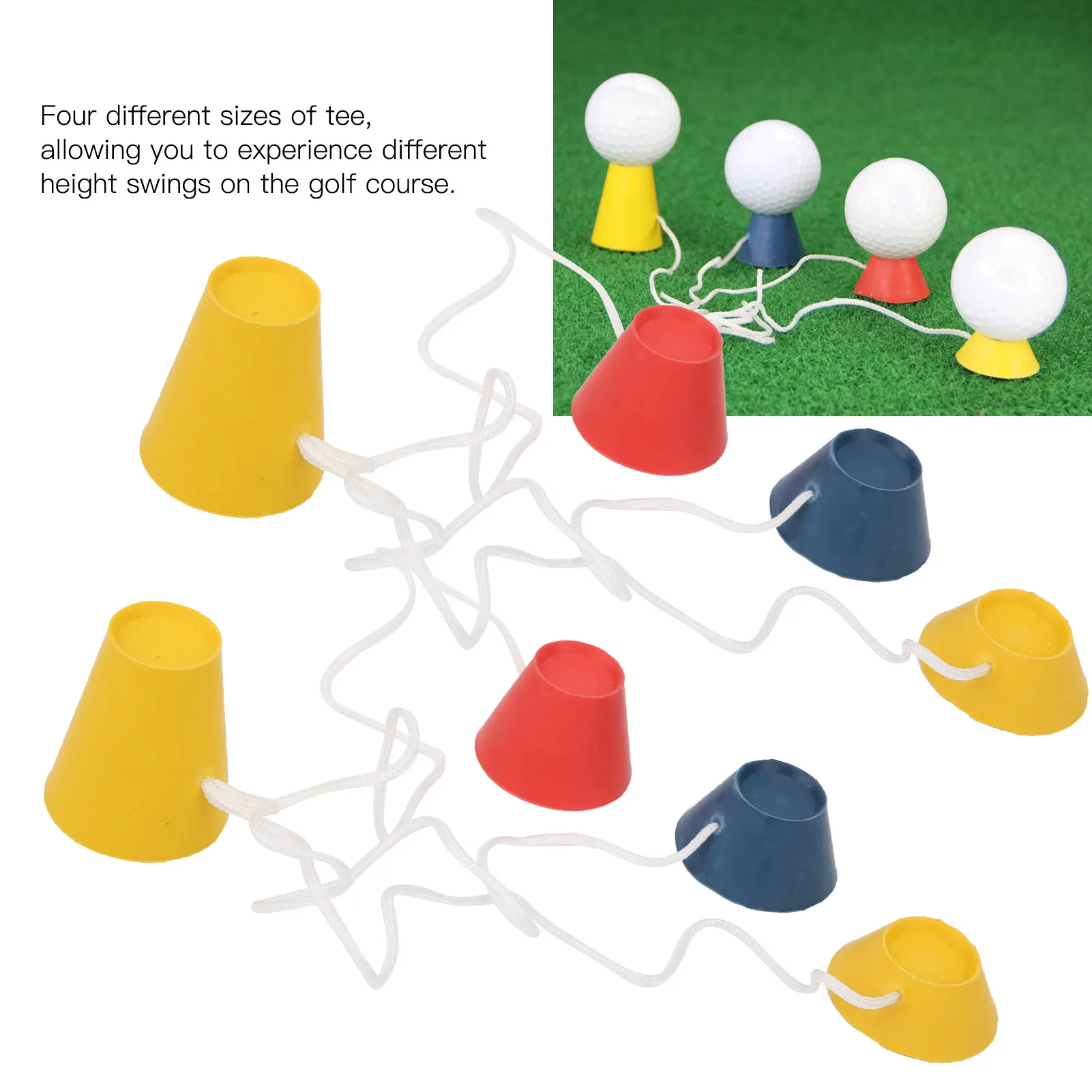 2 комплекта портативных резиновых зимних футболок для гольфа, износостойкие спортивные аксессуары, 4 резиновых принадлежности для гольфа разных размеров