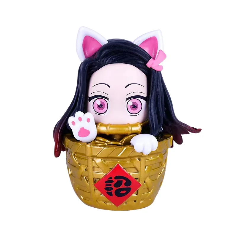 Demon Slayer Kamado Nezuko anime two-dimensional cartoon character figure model kawaii beckoning box ornament gift wholesale