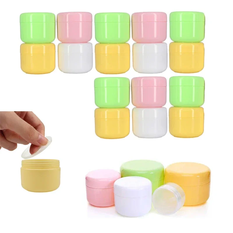 스크류 뚜껑 및 라이너 포함 플라스틱 화장품 샘플 항아리, 메이크업 립 밤 페이스 크림 헤어 마스크용 로션 용기, 10g-100g, 10 개