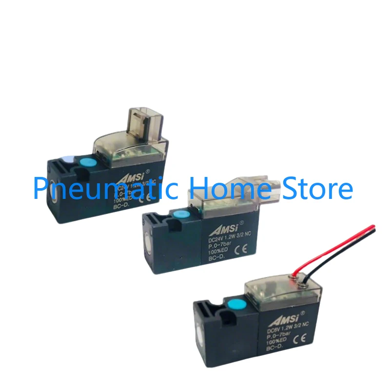 HF 10mm Mini Solenoid Valve 2/3-Way Vacuum Vibrator Pneumatic Mini Flow Control 24V/12V/6V Pilot