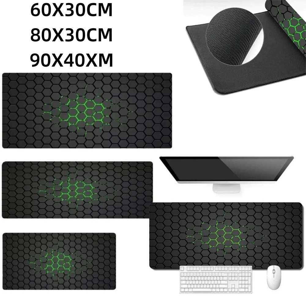 Polyester Hexagon Mouse Pad Microfiber Woven Surface Natural Rubber Base Computer Mouse Pad Washable Non-Slip Keyboard Desk Mat
