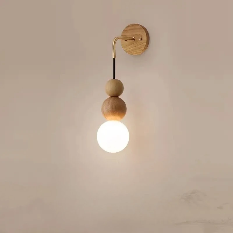 

Ancient Style Light Luxury Living Room Background Wall Bedroom Headboard Walnut Japanese Retro Copper Hallway Wall Lamp