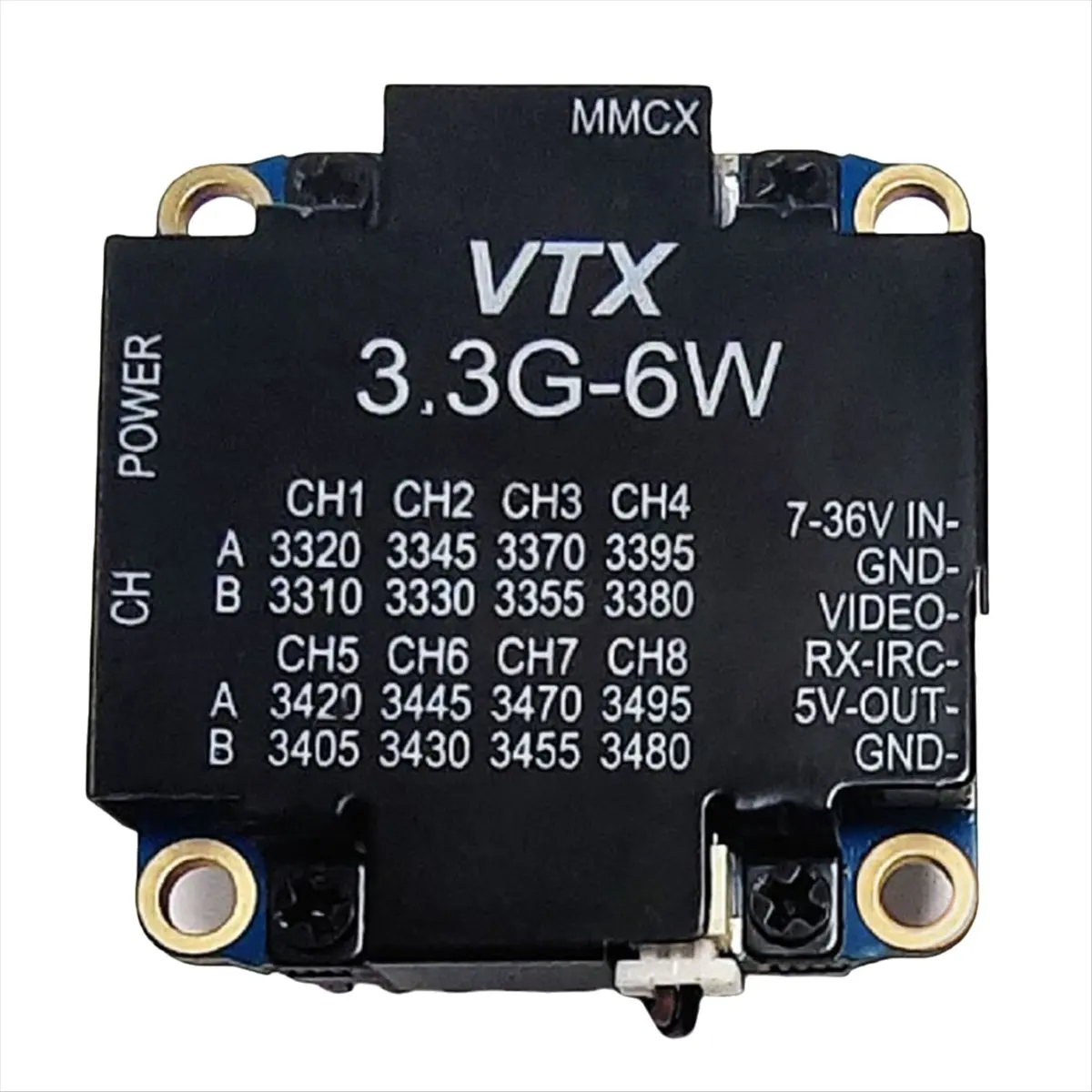 A003 3.3G 6W VTX 6000mW 16CH FPV Video Transmitter Wireless Transmitter Module for Long Range FPV Racing Drone Frame