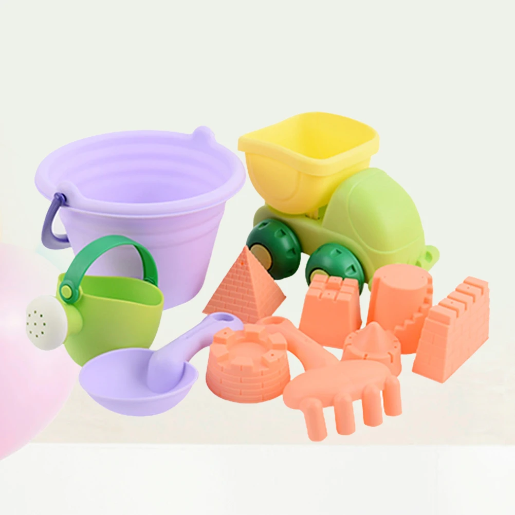 

11 Pcs Sand Dredging Tool Beach Tools for Kids Toy Soft Rubber Toys Molds Seaside