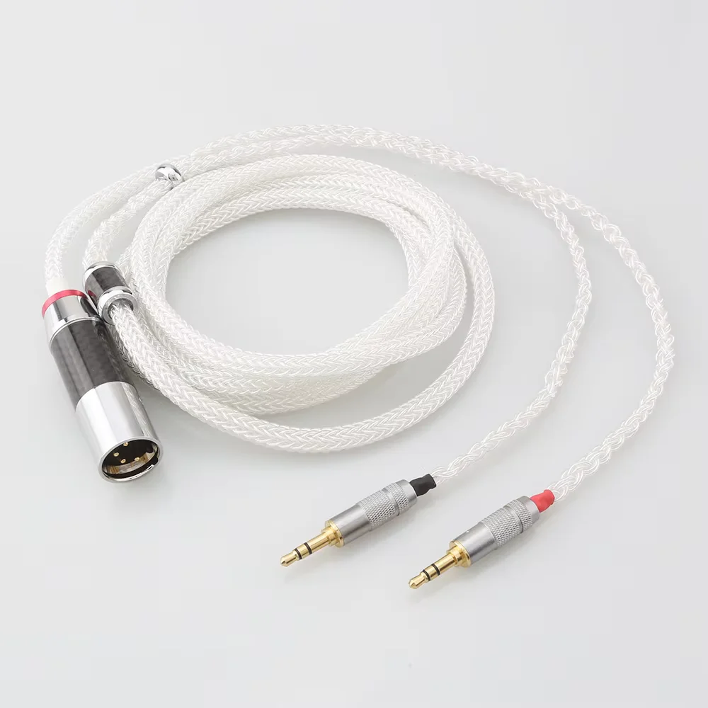 HiFi Audiophile 16 Core Pure Silver Replacement Headphone Cable Compatible With Hifiman Sundara Ananda Arya HE1000SE HE6SE HE400