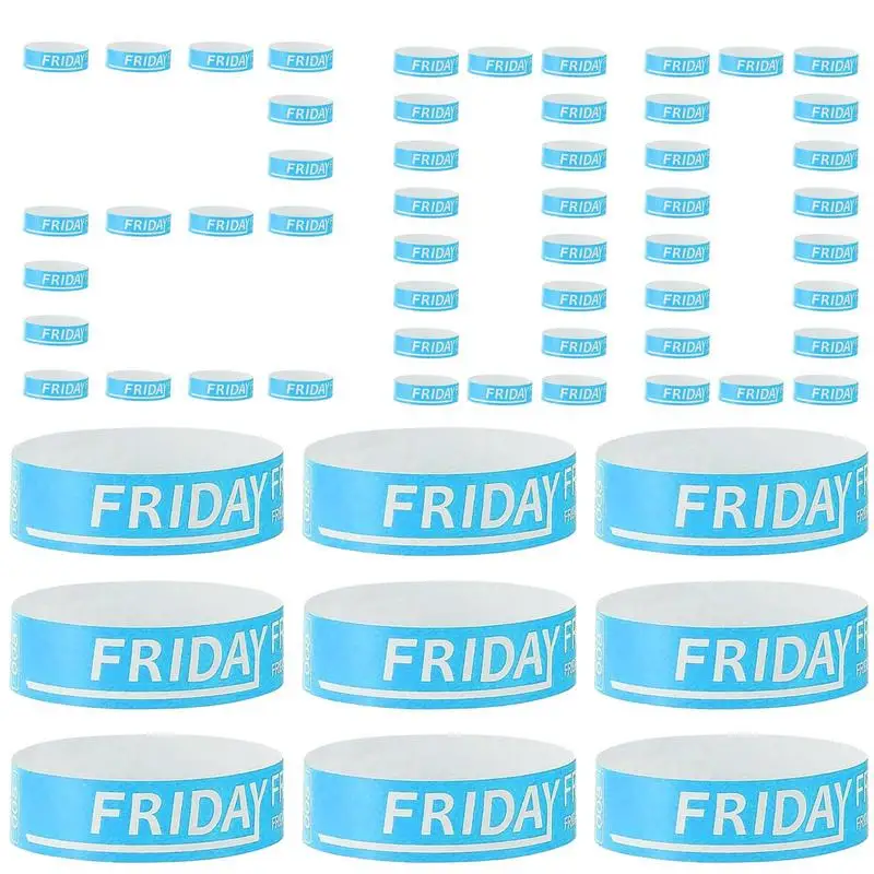 200 Pieces Waterproof Friday Paper Wristbands For Events Wrist Bands Wristbands For Events Concert Identification