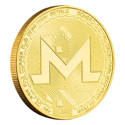 Monero Crypto Souvenirs Coin Golden Plated Commemorative Coins Non - Currency Collection Gift Home Decor