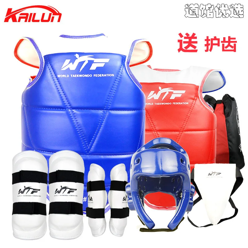 Taekwondo Protective Gear 8 PCS for Kids and Adults, with Head Guard Chest Guard MMA Karate Kickboxing Compatible Training