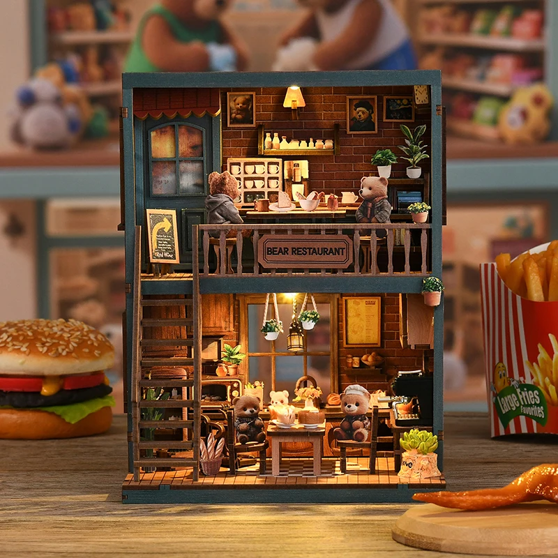 

Wooden Dollhouse Mini DIY Doll House Kit Handmade Room 3D Puzzle Building With Furniture For Friends Christmas Birthday Gifts