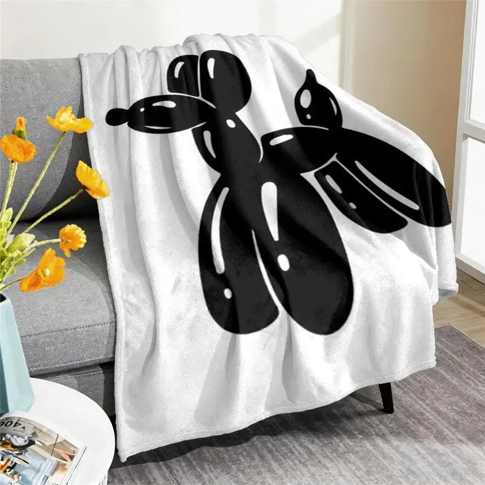 Black and white billiard cat record player Throw Cozy Summer Nap Flannel Blanket Soft Throw for Office, Couch, Travel & Bed