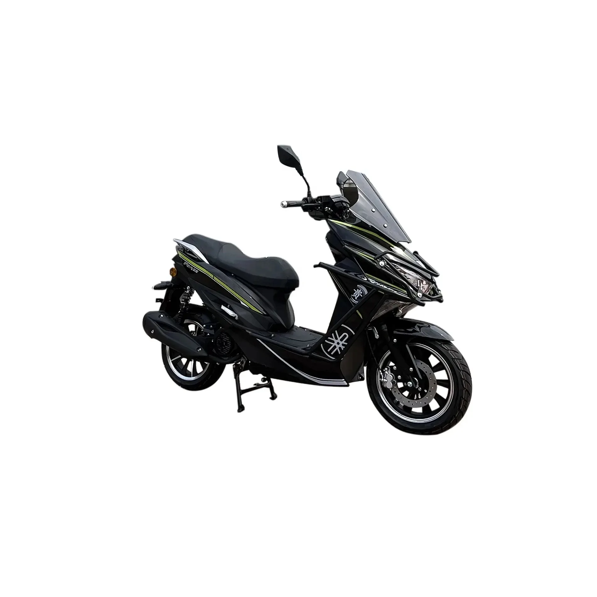 150cc 4-Stroke Racing Scooter, Aluminum Wheel Air-Cooled Gas Moped,1-Cylinder Motorcycle,Electric+kick start