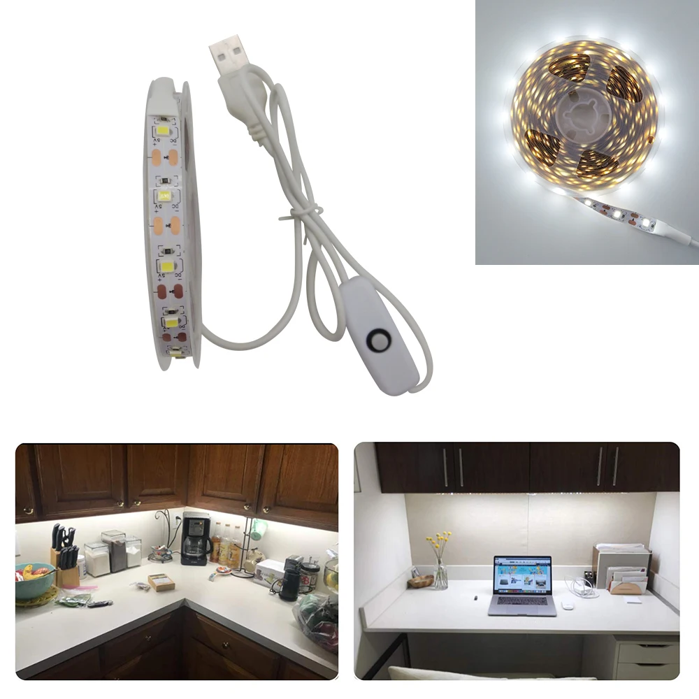 WD301C 5V USB LED Strip Lights 2835  Tape Diode LED Neon Night Light With Switch for Room TV