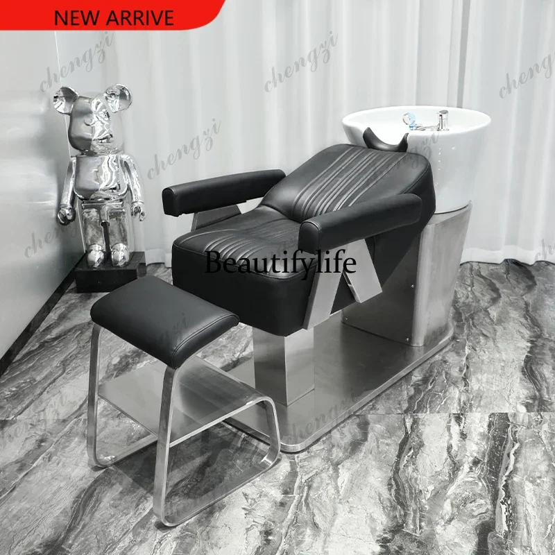Sillón de Lavacabezas Y136, Silla de Peluquería Profesional, Silla de Lavado de Cabello, Silla de Belleza Cosmética, Silla de Afeitado, Muebles de Spa