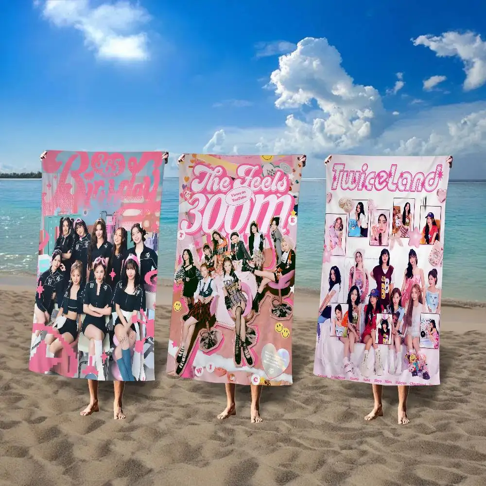 Music Kpop Band T-Twice Microfiber Blanket Quick Drying Beach Towels Oversized Printing Super Absorbent Pool Towel Blanket