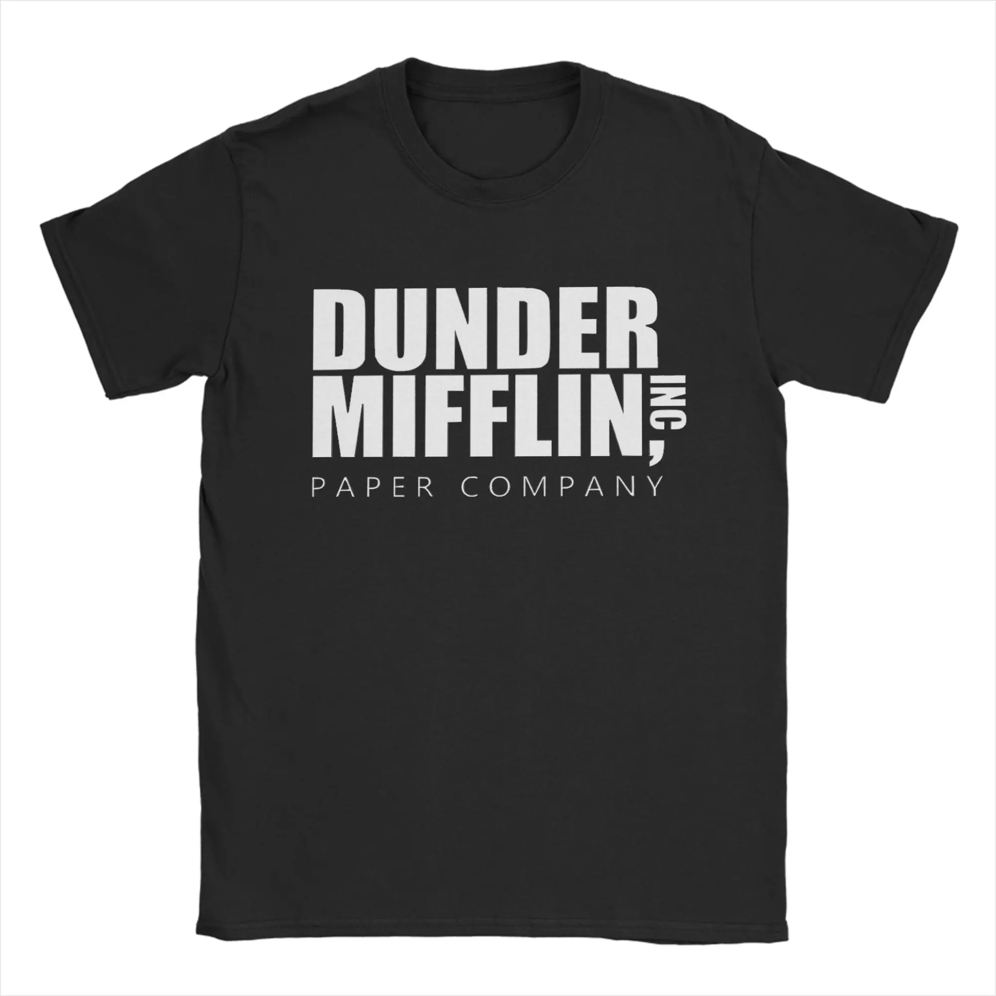 Dunder Mifflin Logo T-Shirts Men Women The Office TV Show Funny 100% Cotton Tee Shirt Short Sleeve T Shirts 4XL 5XL Clothing