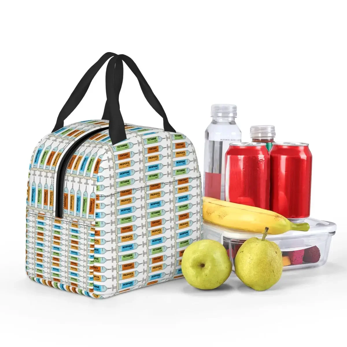 Anesthesia Drugs Syringe Labels Lunch Bag Men Women Cooler Thermal Insulated Lunch Box for School