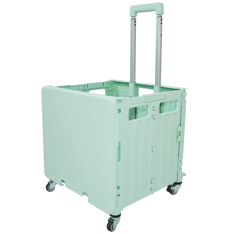 35kgs All Colors Foldable Trolley All Swivel Wheels Shopping Carts Plastic Shopping Trolleys FST35