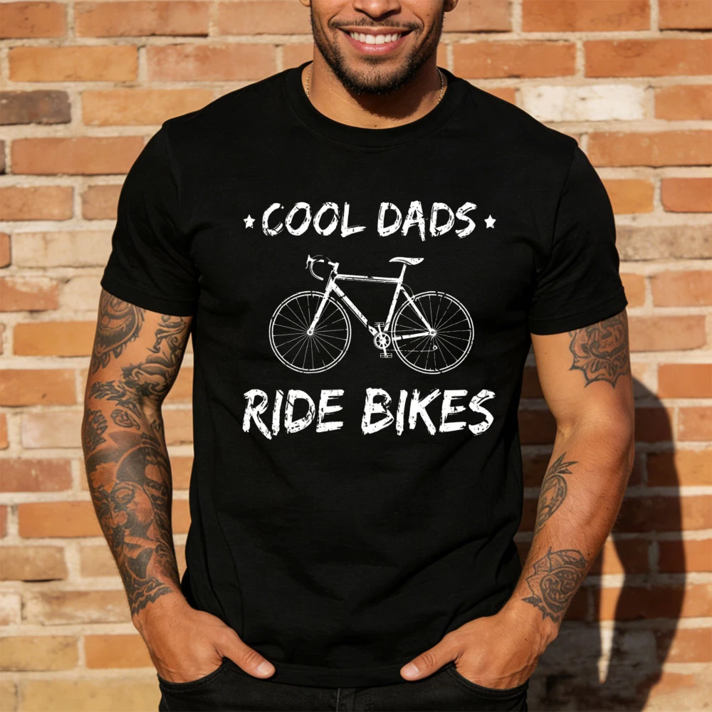 Cool Dads Ride Bikes Graphic Black Tee Father Day Men T-Shirt Bicycle Top Gift for Dad Shirt Cycling Family T Shirt