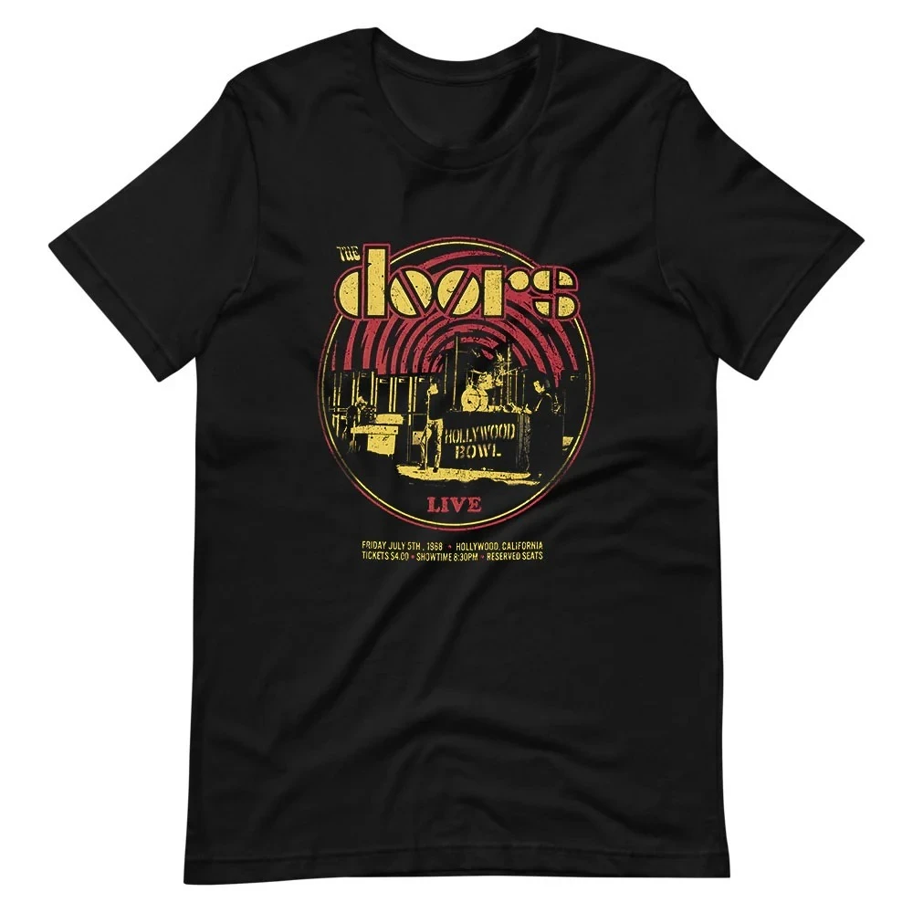 

The Doors Warp Rock Band T-Shirt Men's and Women's Short Sleeve Luxury Brand T-shirt Summer Y2k Tops Vintage Hip Hop Streetwear