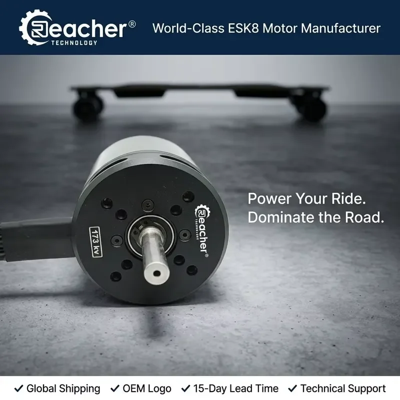 Reacher 6395 V6.0 N45SH 48V 9kW 100-255KV Brushless Skateboard Motor 9000W High Power ESK8 BLDC Belt Drive Electric Longboard