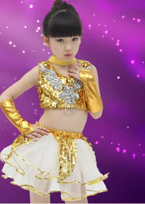 Jazz Dance Performance Costumes Boys and Girls Sequins Modern Dance New Poncho Skirt Stage Performance Suit