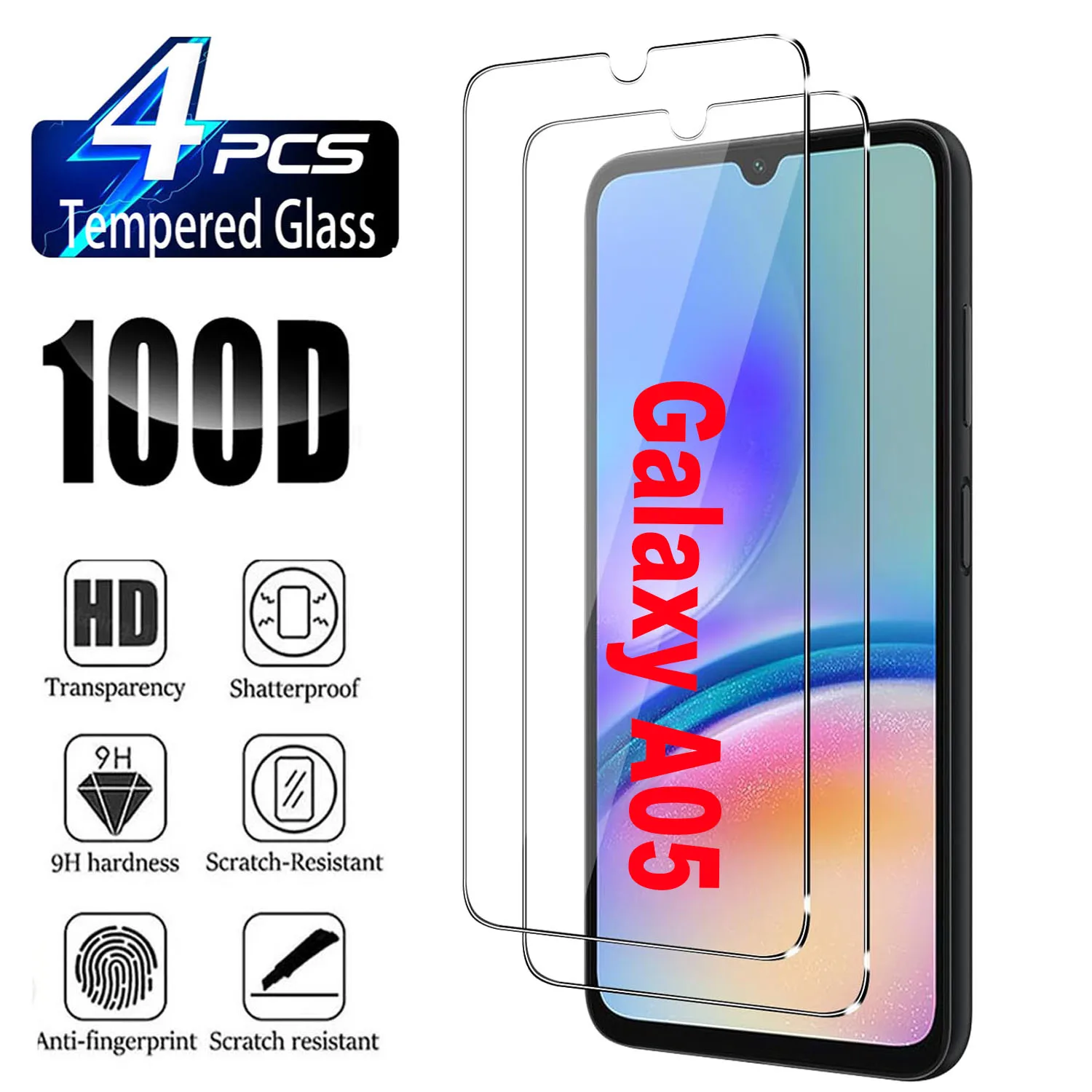

2/4Pcs HD Screen Protector For Samsung Galaxy A05/A05S Tempered Glass