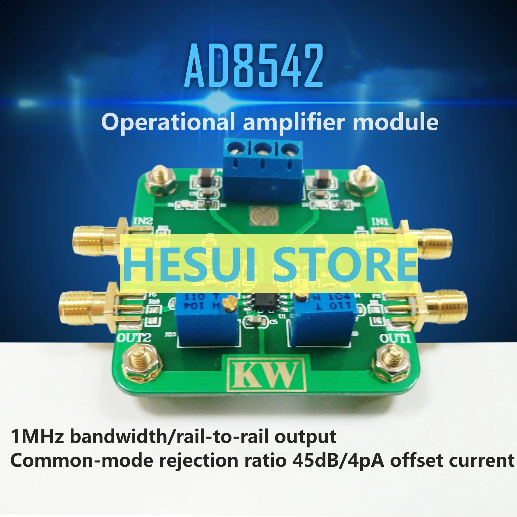 AD8542 module rail-to-rail output op-amp 1MHz bandwidth common-mode rejection ratio 45dB 4pA offset current